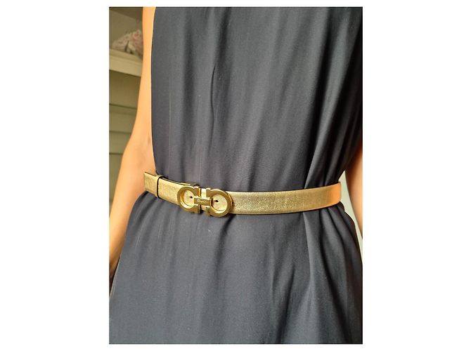 Cintura reversibile Salvatore Ferragamo in pelle nera 90cm Nero - vista 10