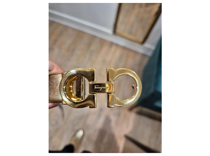 Cintura reversibile Salvatore Ferragamo in pelle nera 90cm Nero - vista 2