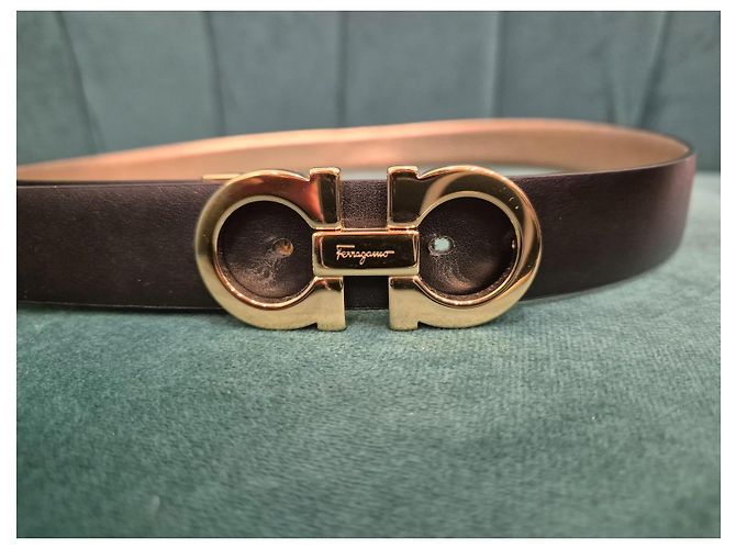 Cintura reversibile Salvatore Ferragamo in pelle nera 90cm Nero - vista 5