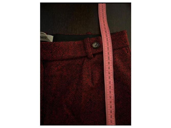 Céline Vintage Cashmere gerade Beinhose in Größe 40 Bordeaux - Ansicht 11