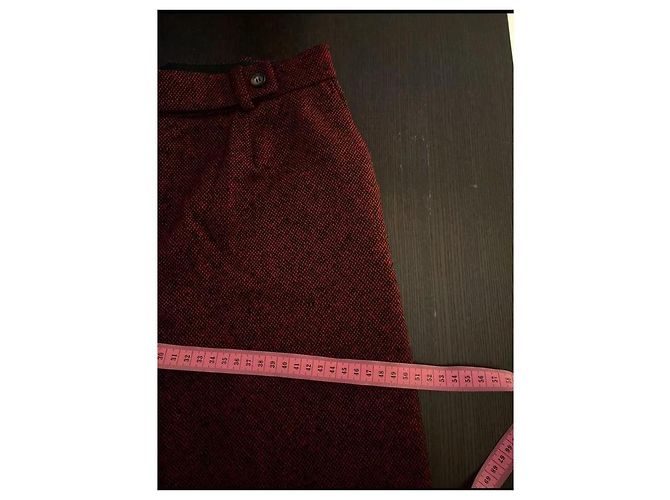 Céline Vintage Cashmere gerade Beinhose in Größe 40 Bordeaux - Ansicht 12