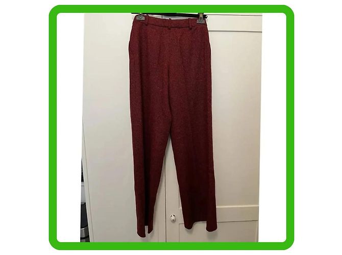 Céline Vintage Cashmere gerade Beinhose in Größe 40 Bordeaux - Ansicht 5
