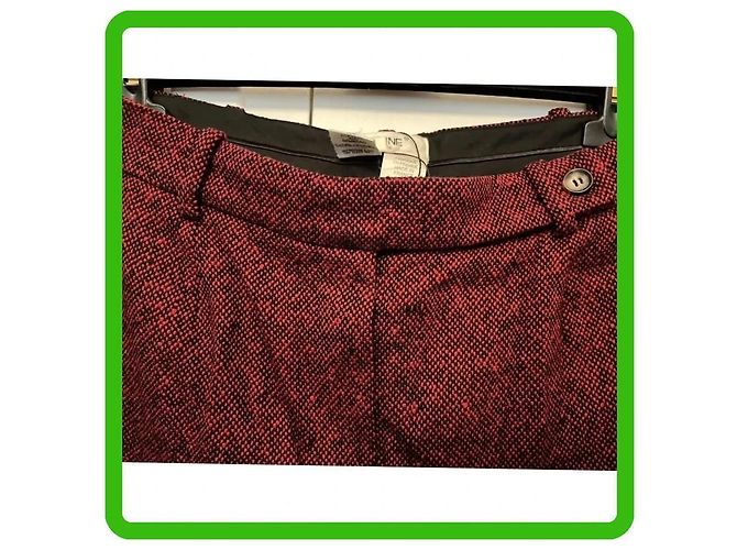 Céline Vintage Cashmere gerade Beinhose in Größe 40 Bordeaux - Ansicht 7