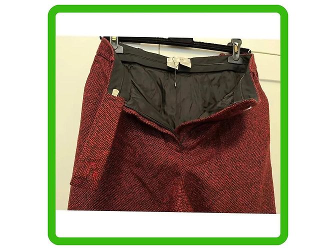 Céline Vintage Cashmere gerade Beinhose in Größe 40 Bordeaux - Ansicht 9