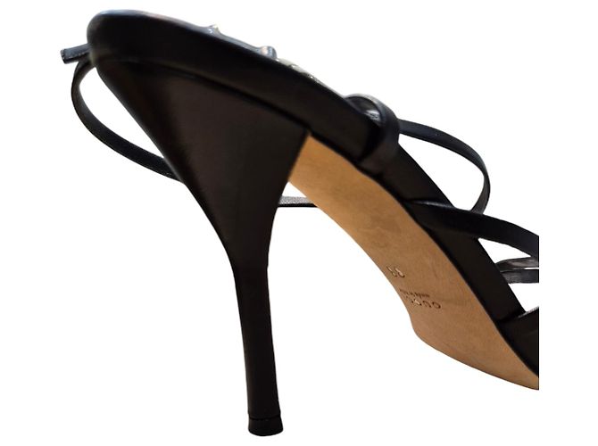 Sandali Gucci in pelle nera con cinturino alla caviglia Nero - vista 5