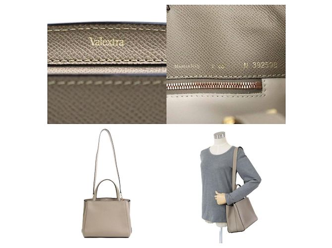 Borsa a spalla Valextra in greige Grigio - vista 5