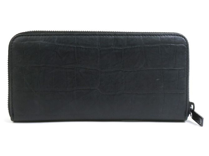 Saint Laurent geprägte Leder-Langbörse Schwarz - Ansicht 2