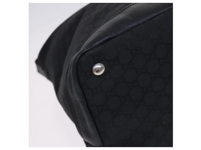 Borsa a Spalla in Tela GG Gucci Nylon Nera Argento 105669 Auth ep8385 Nero - vista 15