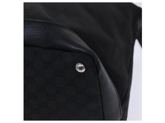 Borsa a Spalla in Tela GG Gucci Nylon Nera Argento 105669 Auth ep8385 Nero - vista 16