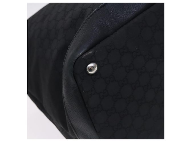 Borsa a Spalla in Tela GG Gucci Nylon Nera Argento 105669 Auth ep8385 Nero - vista 17