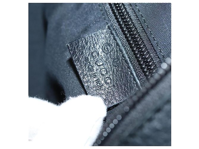 Borsa a Spalla in Tela GG Gucci Nylon Nera Argento 105669 Auth ep8385 Nero - vista 20