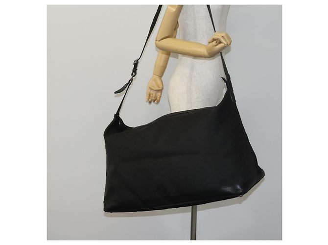 Borsa a Spalla in Tela GG Gucci Nylon Nera Argento 105669 Auth ep8385 Nero - vista 22