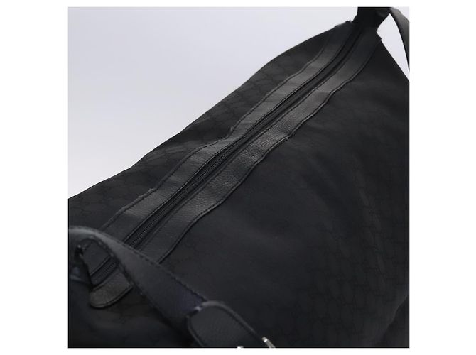 Borsa a Spalla in Tela GG Gucci Nylon Nera Argento 105669 Auth ep8385 Nero - vista 6