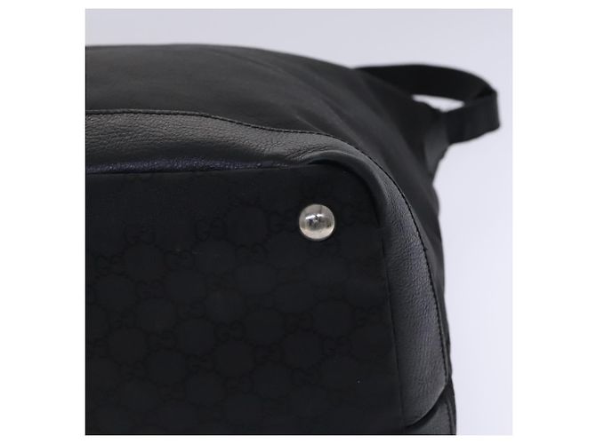 Borsa a Spalla in Tela GG Gucci Nylon Nera Argento 105669 Auth ep8385 Nero - vista 8