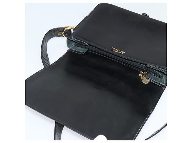 Céline Sac à épaule CELINE en cuir noir et or Auth mr1261 Doré - vue 10