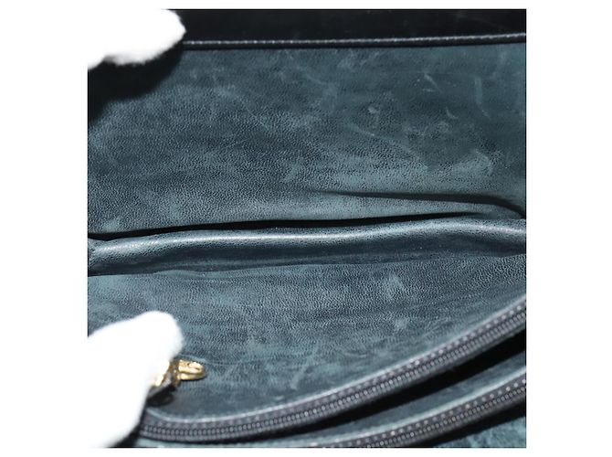 Céline Sac à épaule CELINE en cuir noir et or Auth mr1261 Doré - vue 11