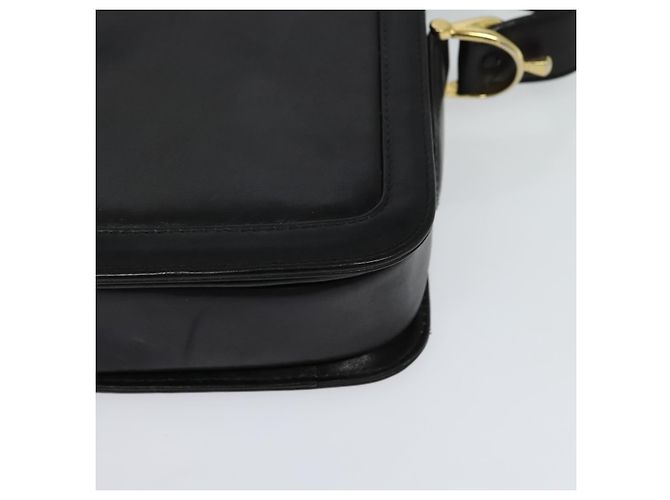 Céline Sac à épaule CELINE en cuir noir et or Auth mr1261 Doré - vue 15