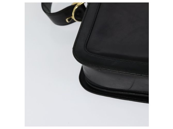 Céline Sac à épaule CELINE en cuir noir et or Auth mr1261 Doré - vue 16