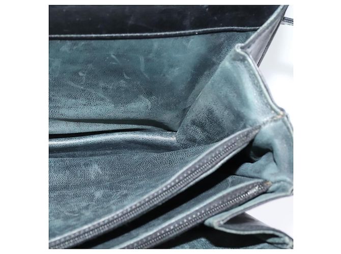 Céline Sac à épaule CELINE en cuir noir et or Auth mr1261 Doré - vue 19