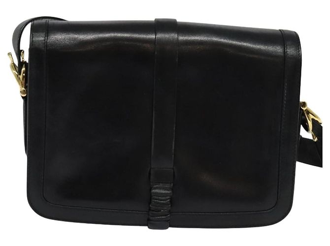 Céline Sac à épaule CELINE en cuir noir et or Auth mr1261 Doré - vue 2