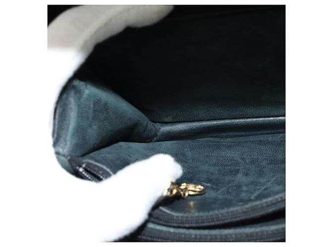 Céline Sac à épaule CELINE en cuir noir et or Auth mr1261 Doré - vue 20
