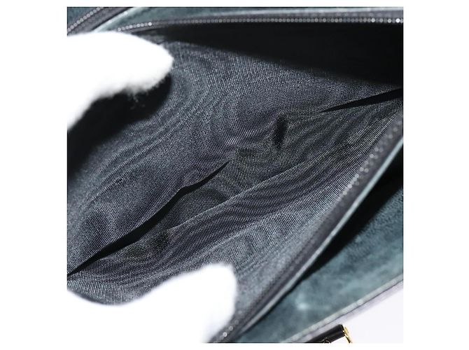 Céline Sac à épaule CELINE en cuir noir et or Auth mr1261 Doré - vue 21