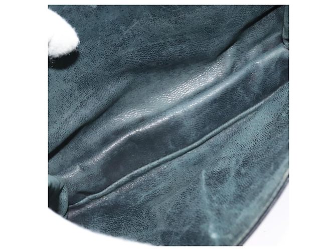 Céline Sac à épaule CELINE en cuir noir et or Auth mr1261 Doré - vue 22