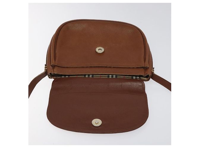 Autre Marque Borsa a spalla Burberrys in pelle marrone Auth ep8223 - vista 10