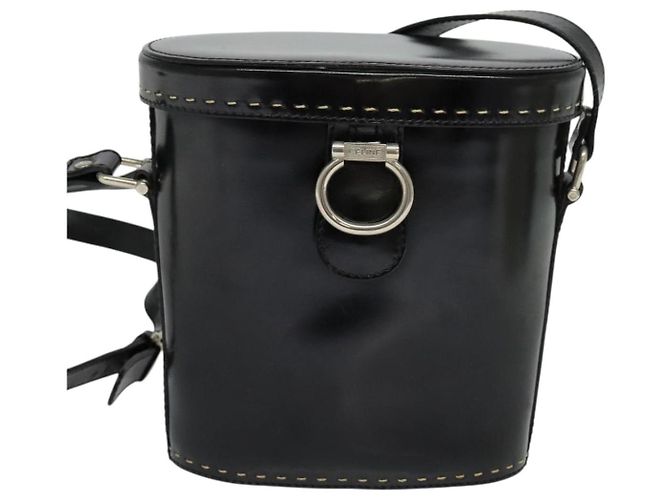 Céline Borsa a spalla CELINE in pelle verniciata nera Auth 116182 Nero - vista 13