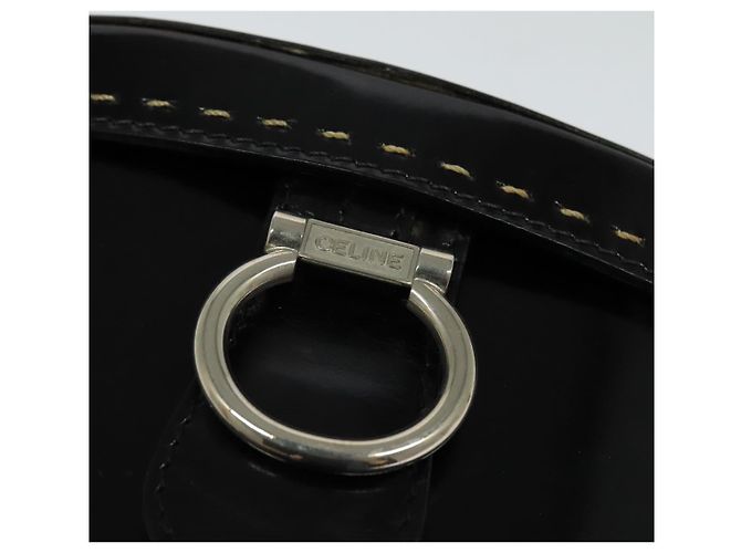 Céline Borsa a spalla CELINE in pelle verniciata nera Auth 116182 Nero - vista 18