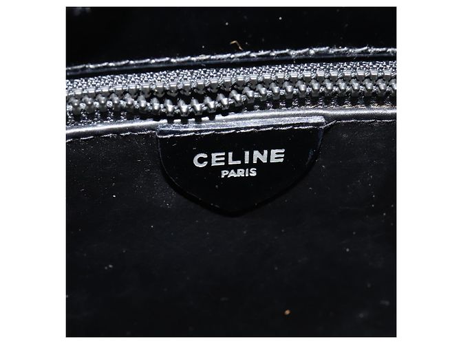 Céline Borsa a spalla CELINE in pelle verniciata nera Auth 116182 Nero - vista 19