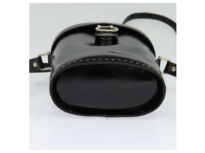 Céline Borsa a spalla CELINE in pelle verniciata nera Auth 116182 Nero - vista 5