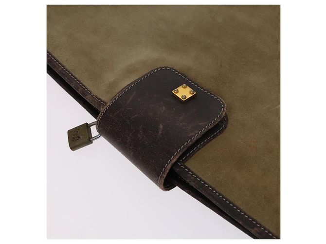 LOEWE Anagram Funda para Prendas Suede Beige Auth ac3727 - vista 18