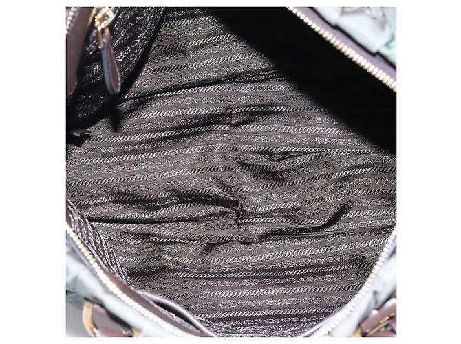 PRADA Borsa a Mano Nylon 2 vie Kaki Oro Auth BD1244 D'oro Cachi - vista 11
