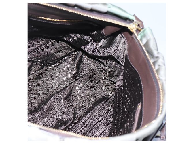 PRADA Borsa a Mano Nylon 2 vie Kaki Oro Auth BD1244 D'oro Cachi - vista 20