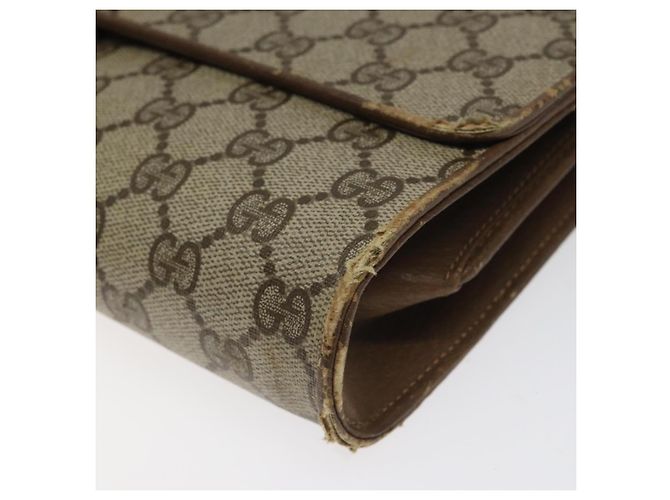 Borsa a spalla GUCCI GG Supreme PVC Beige Oro Auth BD1873 D'oro - vista 10