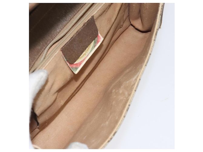 Borsa a spalla GUCCI GG Supreme PVC Beige Oro Auth BD1873 D'oro - vista 11