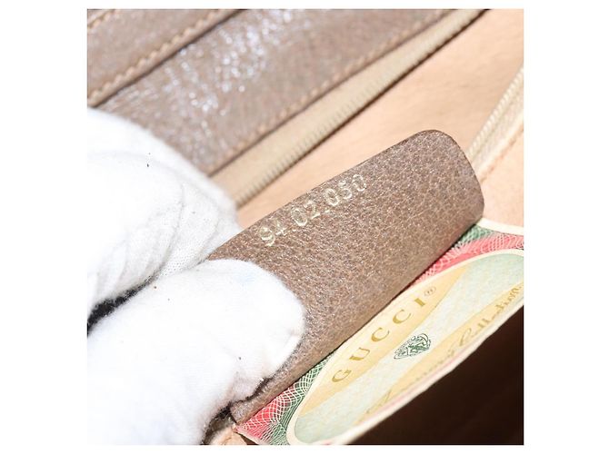 Borsa a spalla GUCCI GG Supreme PVC Beige Oro Auth BD1873 D'oro - vista 12