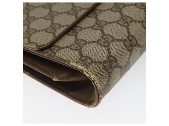 Borsa a spalla GUCCI GG Supreme PVC Beige Oro Auth BD1873 D'oro - vista 14