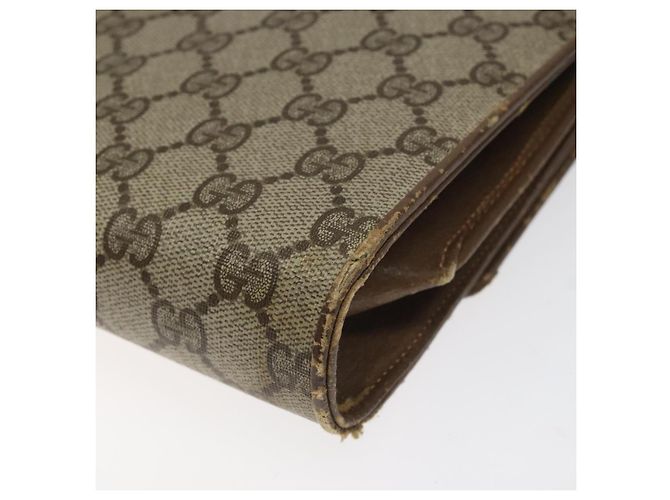 Borsa a spalla GUCCI GG Supreme PVC Beige Oro Auth BD1873 D'oro - vista 15
