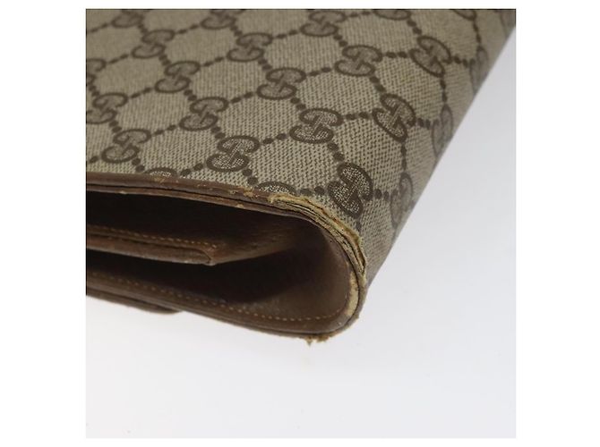 Borsa a spalla GUCCI GG Supreme PVC Beige Oro Auth BD1873 D'oro - vista 16