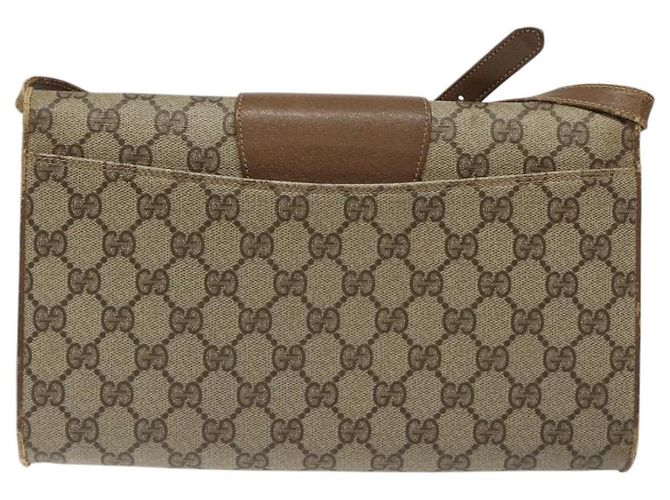 Borsa a spalla GUCCI GG Supreme PVC Beige Oro Auth BD1873 D'oro - vista 2