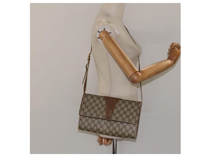 Borsa a spalla GUCCI GG Supreme PVC Beige Oro Auth BD1873 D'oro - vista 23