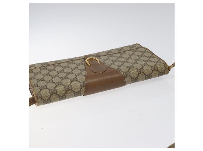 Borsa a spalla GUCCI GG Supreme PVC Beige Oro Auth BD1873 D'oro - vista 6