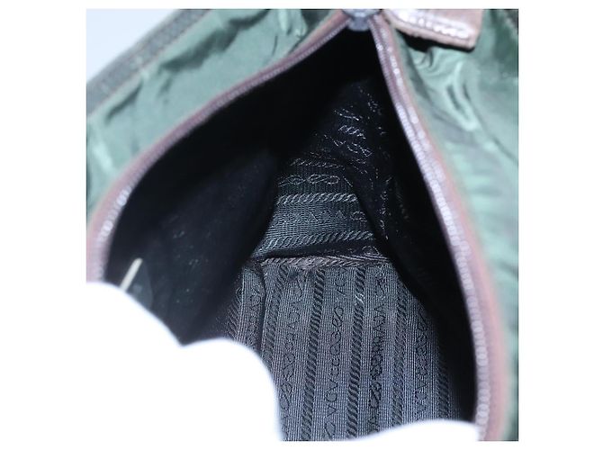 PRADA Borsa a Spalla con Catena in Nylon Verde Auth BD1448 - vista 20