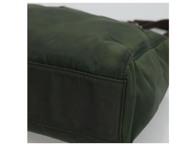 PRADA Borsa a Spalla con Catena in Nylon Verde Auth BD1448 - vista 8