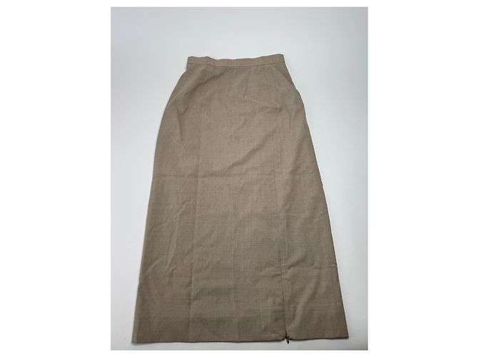 Vintage Givenchy Wool Skirt Gray 38/M Brown - view 14