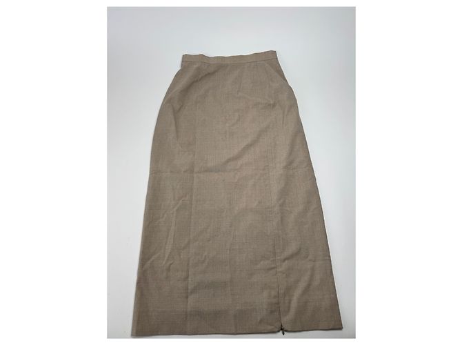Vintage Givenchy Wool Skirt Gray 38/M Brown - view 15