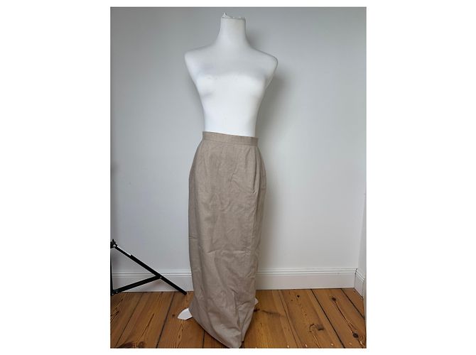 Vintage Givenchy Wool Skirt Gray 38/M Brown - view 4