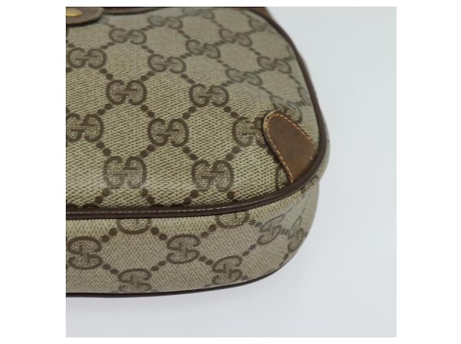GUCCI GG Supreme Web Sherry Line Borsa PVC Beige Oro 156 02 066 Auth ki5606 D'oro - vista 14